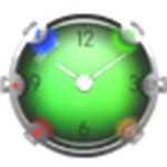 colorful glass clock android application logo